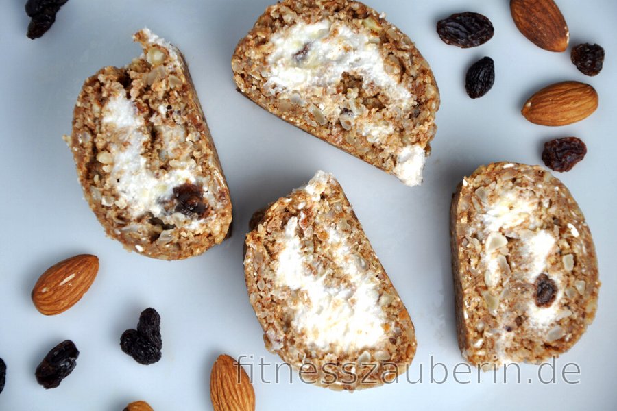 No-Bake-Zimtschnecken mit Bananen-Quark-Füllung