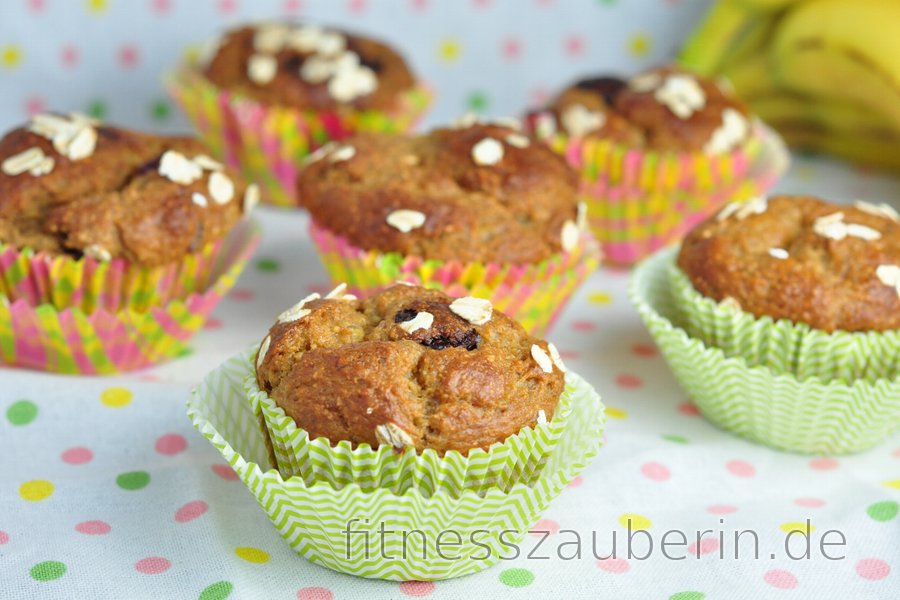 Rezept für gesunde Bananen-Muffins mit Hafermehl | fitnesszauberin.de