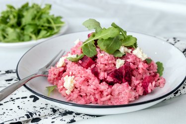 Einfaches Risotto mit Rote Bete und Ziegenkäse